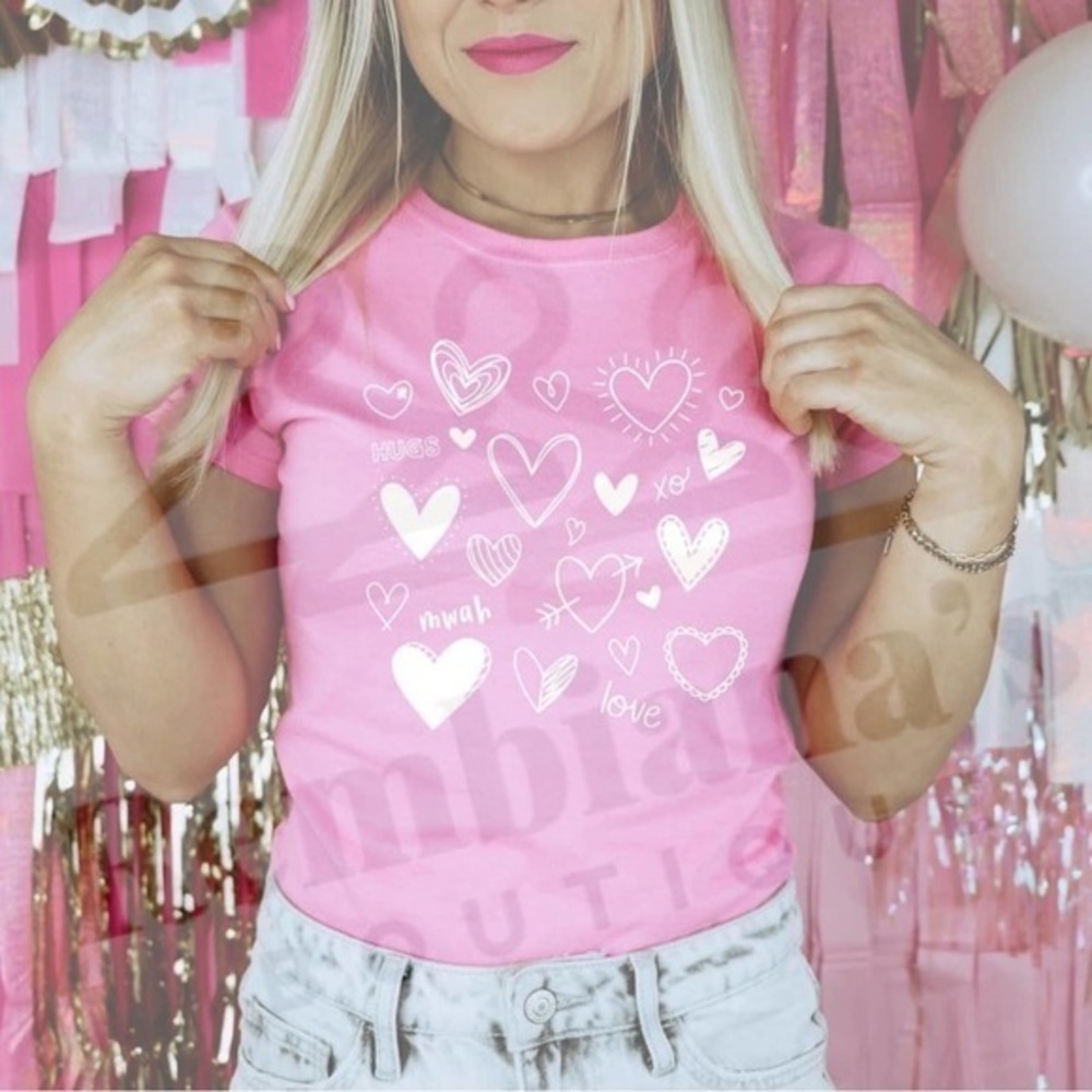 Heart‎ valantines shirt unisex sizing